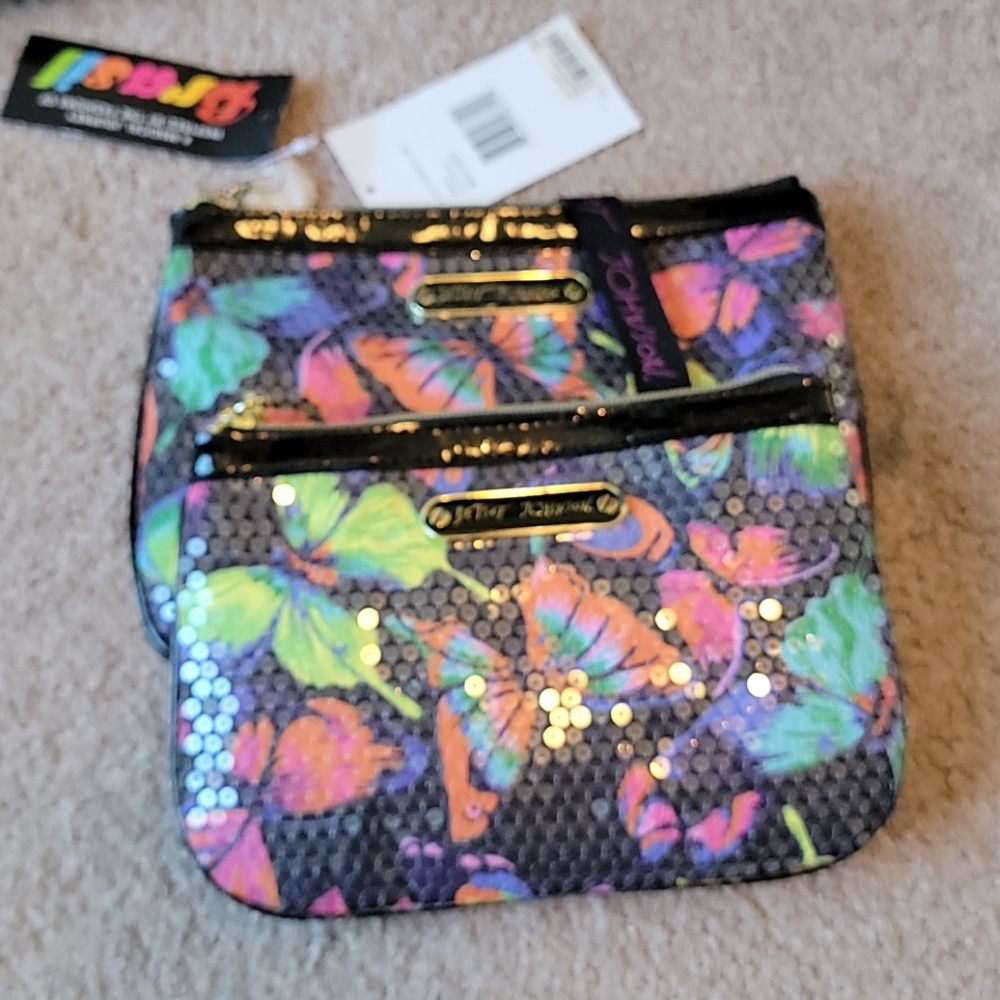 2 piece Betsy Johnson cosmetic bags